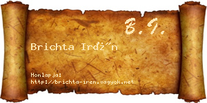 Brichta Irén névjegykártya