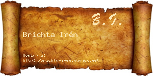 Brichta Irén névjegykártya